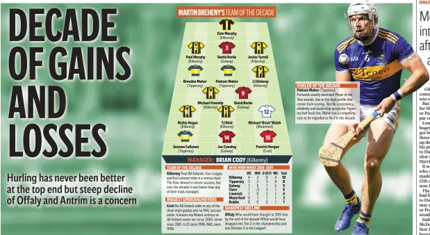  ??  ?? Hurling has never been better at the top end but steep decline of Offaly and Antrim is a concern