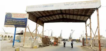  ??  ?? File photo shows a view of the gate of the Red Sea port of Hodeidah, Yemen. — Reuters photo