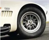  ??  ?? Above right: wheels are 7.5 x 15in front, 9.5 x 15in rear, and wear high-profile Avon tyres for a suitably period look; ventilated discs sit behind, with race-spec calipers