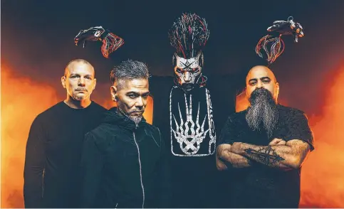  ?? COURTESY OF JEREMY SAFFER ?? Static-X is set to play the El Rey Theater on Wednesday, March 8. The band’s upcoming release “Project Regenerati­on: Vol. 2” features the last recordings of the late Wayne Static.