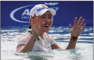  ?? (AP Photo/Ringo H.W. Chiu) ?? Mirim Lee of South Korea, celebrates after winning the LPGA’s ANA Inspiratio­n at Mission Hills Country Club in Rancho Mirage, Calif., on Sunday.