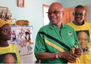 ?? James Oatway ?? Old friends: Then president Jacob Zuma and then Free State premier Ace Magashule on the campaign trail in 2014