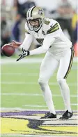  ?? ANDY CLAYTON-KING/ THE ASSOCIATED PRESS ?? With just 24 punts in 11 games, New Orleans Saints punter Thomas Morstead does what he can to stay sharp so he can deliver when his high-scoring team needs him to.