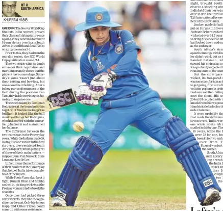  ?? FILE/GETTY ?? Mithali Raj brought her experience to the game, scoring 62 off 50 deliveries against South Africa, in Cape Town on Saturday.