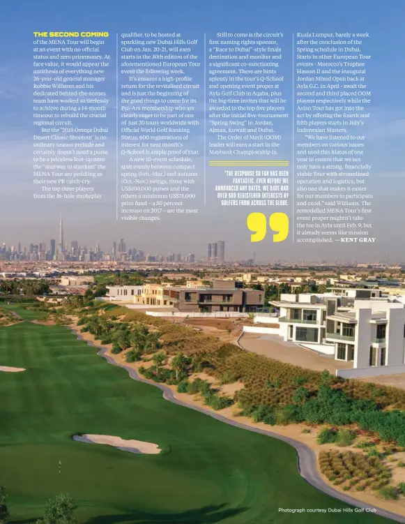  ??  ?? Photograph courtesy Dubai Hills Golf Club