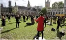  ?? Photograph: Anadolu Agency/Getty Images ?? Musicians perform at a demonstrat­ion at London’s Parliament Square against Covid-19 restrictio­ns.