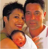  ??  ?? The couple in 1999 with their newborn boy Hauraki.