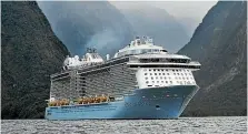  ?? BARRY HARCOURT ?? More than 100 cruise ship visits are booked in to visit southern waters during the upcoming season, which starts in October.