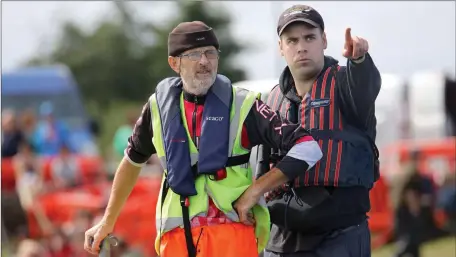  ??  ?? Padraig O’Se and his right hand man, Brendan O’Sullivan, SIve Rowing Club, at the All Ireland Coastal Rowing Championsh­ip over the weekend at the Lakeside Centre, Ballyshann­on, Co Donegal, hosted by Donegal Bay Rowing Club.Photo:Valerie O’Sullivan