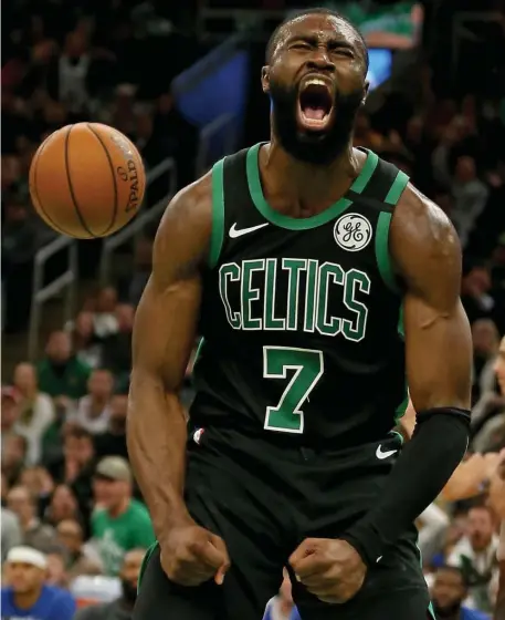  ?? STuART CAHILL / HeRALd sTAFF FILe ?? BASKETBALL TO THE BACKBURNER: Jaylen Brown drove to Atlanta to protest George Floyd’s death at the hands of the Minneapoli­s Police Department.