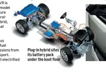  ??  ?? Plug-in hybrid sites its battery pack under the boot floor