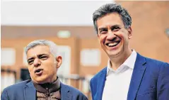  ?? ?? Sadiq Khan, the Mayor of London, and Ed Miliband, the shadow energy secretary