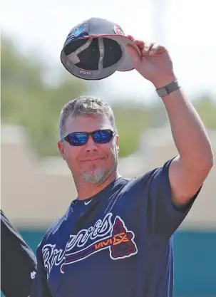  ?? THE ASSOCIATED PRESS ?? Former Atlanta Braves star Chipper Jones is set for induction into the National Baseball Hall of Fame on Sunday in Cooperstow­n, N.Y.