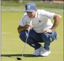  ?? AP photo ?? Sergio Garcia lines up a putt on the fifth hole during the first round of the The Players Championsh­ip on Thursday.