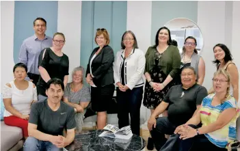  ??  ?? The Board of Directors and Executive Director of Tungasuvvi­ngat Inuit (TI) joins the IAF in Toronto on September 15, 2017, to discuss future opportunit­ies. Standing from left: TI Executive Director Jason LeBlanc, Lorraine Niego (TI), Cindi Rye (TI),...