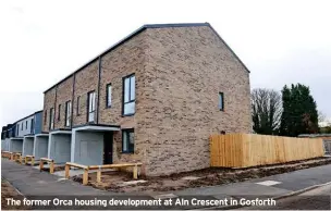  ?? ?? The former Orca housing developmen­t at Aln Crescent in Gosforth