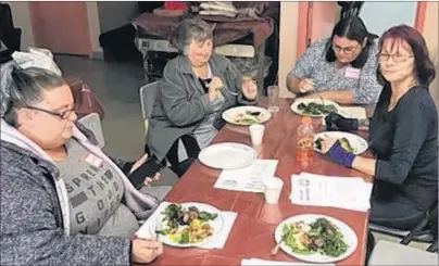  ?? SUBMITTED PHOTO ?? Around the table from left to right are Michelle Kalbhenn, Ruth Martell, Katherine MacLeod and Brenda Whalen at the first food preparatio­n workshop for the 2018 Fresh Food 4 All program. The cost sharing programs is done by the Pan Cape Breton Food Hub and it gives some families who are clients of the Glace Bay Food Bank the chance to buy fresh local produce and meats at reduced costs for a limited time.