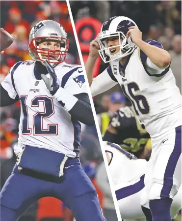  ??  ?? El veterano Tom Brady se verá las caras con el juvenil Jared Goff, el 3 de febrero.