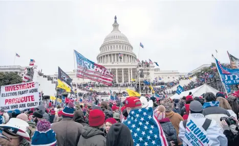  ?? JOSE LUIS MAGANA/AP ?? Supporters loyal to then-President Donald Trump rally at the U.S. Capitol in Washington on Jan. 6.