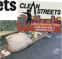  ??  ?? Rubbish left in the Wearhead Drive area of Eden Vale in Sunderland.