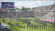  ?? Icon Sportswire via Getty Images ?? The UConn band plays prior to the start of the game against Cincinnati on Sept. 29, 2018 at Rentschler Field.