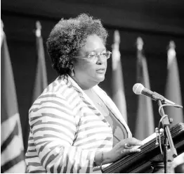  ??  ?? Prime Minister of Barbados Mia Mottley