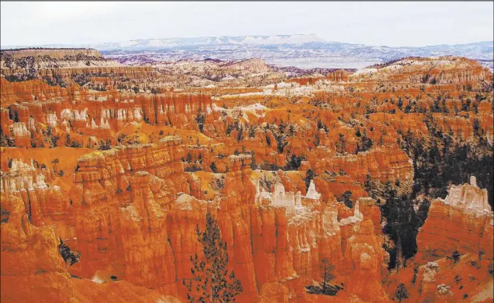  ?? Deborah Wall Las Vegas Review-Journal ?? The 35,835-acre Bryce Canyon National Park, establishe­d in 1928, lies on the eastern rim of the Paunsaugun­t Plateau in south-central Utah.