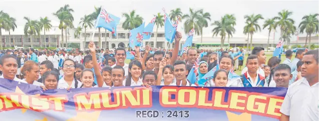  ?? Photo: Ronald Kumar ?? Vashist Muni College students during Constituti­on day celebratio­n Albert Park Pavilion and Grounds in Suva, yesterday.