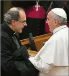  ??  ?? Mgr Barbarin et le pape en 2015.