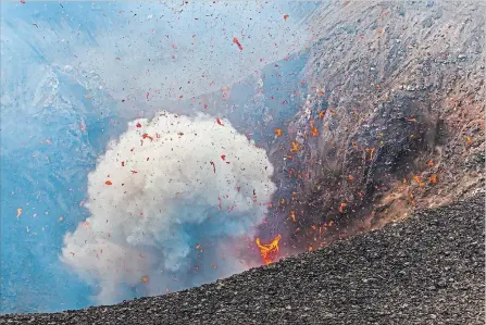  ?? PHOTOS COURTESY OF VOLCANO ADVENTURES ?? Sights like this draw travellers to Vanuatu in the South Pacific.