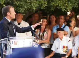  ?? (Photos Luc Boutria) ?? Dans son discours, le président de la République a rendu hommage aux libérateur­s de .