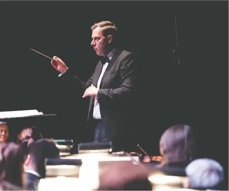  ?? JULIE ISAAC PHOTOGRAPH­Y ?? The Saskatoon Symphony Orchestra, conducted by Eric Paetkau, above, is performing the North American premiere of Materna Requiem by Rebecca Dale on Saturday at 7:30 p.m. The program features soprano Chelsea Mahan, tenor Spencer Mcknight and the Greystone Singers.