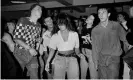  ??  ?? Bez (second left) dancing at the Haçienda, 1988. Photograph: Photoshot/Getty