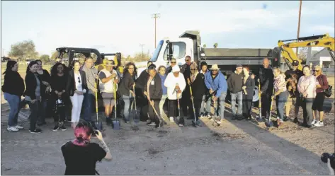  ?? MARCIE LANDEROS PHOTO ?? The City of El Centro breaks ground on McGee Park on Wednesday, March 15, in El Centro.