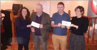  ??  ?? Meath Palliative Care and MS Ireland were the recipients of cheques from the proceeds of the recent Ride out for Rory, held on Easter Sunday. Jim and Brendan Smith made the presentati­ons to Sharon Lenehan Palliative Care and Sally Spearman MS Ireland...