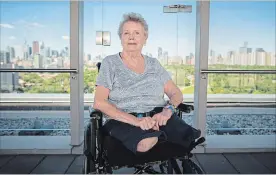  ?? TIJANA MARTIN THE CANADIAN PRESS ?? Beverly Smith, a survivor of the Yonge Street van attack in April, sits on the rooftop patio at Bridgepoin­t Health rehabilita­tion hospital in Toronto.