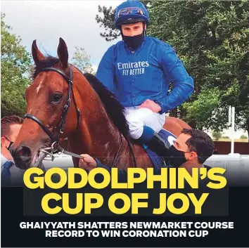  ?? Twitter ?? Ghaiyyath and William Buick after their win in the Coronation Cup Stakes for Godolphin.