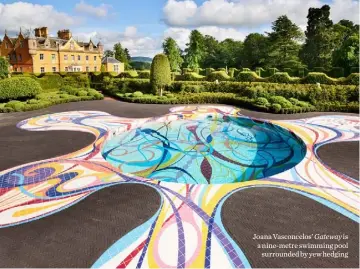  ??  ?? Joana Vasconcelo­s’ Gateway is a nine-metre swimming pool
surrounded by yew hedging