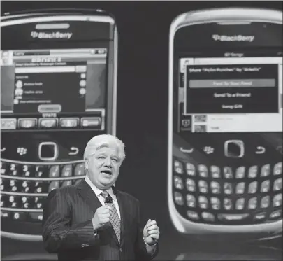  ?? — GETTY FILES ?? Mike Lazaridis, above, co-founder of Research In Motion, and co-founder Douglas Fregin have taken steps toward a takeover bid for the company, now known as BlackBerry Ltd.