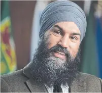  ?? ADRIAN WYLD THE CANADIAN PRESS ?? Federal NDP Leader Jagmeet Singh said the Liberal government is not seeking the NDP’s input for the coming federal budget.