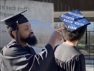  ?? COURTESY OF LCCC ?? James Wells Jr., left, and his son James Wells III, will graduate May 16from Lorain County Community College.