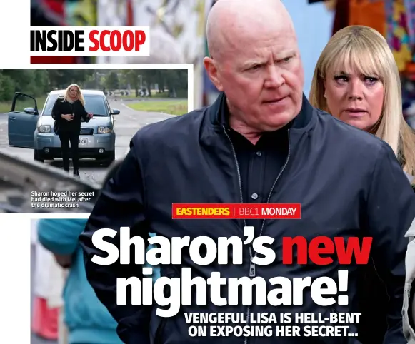  ??  ?? Sharon hoped her secret had died with Mel after the dramatic crash