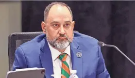  ?? PROVIDED BY GLENN BEIL ?? Chancellor Ray Rodrigues, shown here in March, disagrees with the Biden Administra­tion’s claim that FAMU is underfunde­d.