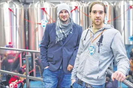  ??  ?? WIDENING HORIZONS: BrewDog founders James Watt and Martin Dickie are preparing to extend their burgeoning bar empire.