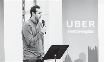  ?? Angelo Merendino AFP/Getty Images ?? ANTHONY LEVANDOWSK­I, who is accused of stealing Waymo trade secrets, received an indemnity clause from Uber protecting him from financial penalties related to “bad acts” at Waymo, such as trade secret theft.