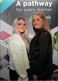  ?? Photos: Jim Coughlan. ?? Award recipients Tara McGrath and Niamh Barry from Coláiste Choilm., Ballincoll­ig.