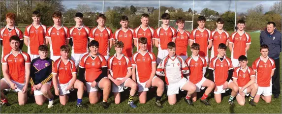  ??  ?? The New Ross C.B.S. squad prior to their South Leinster final defeat in Thomastown on Thursday.