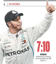  ??  ?? Hamilton consiguió su pole número 11 de la temporada.