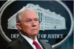  ?? Associated press file photo ?? ■ Then Attorney General Jeff Sessions attends a news conference Oct. 16, 2018, at the Justice Department in Washington.