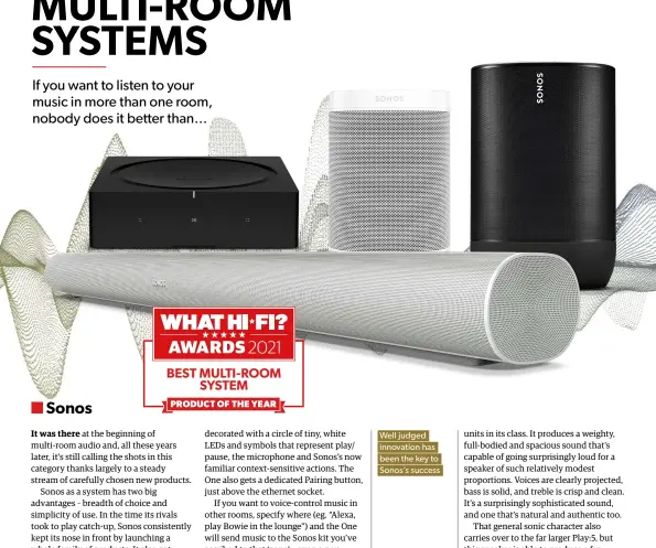  ?? ?? Well judged innovation has been the key to Sonos’s success